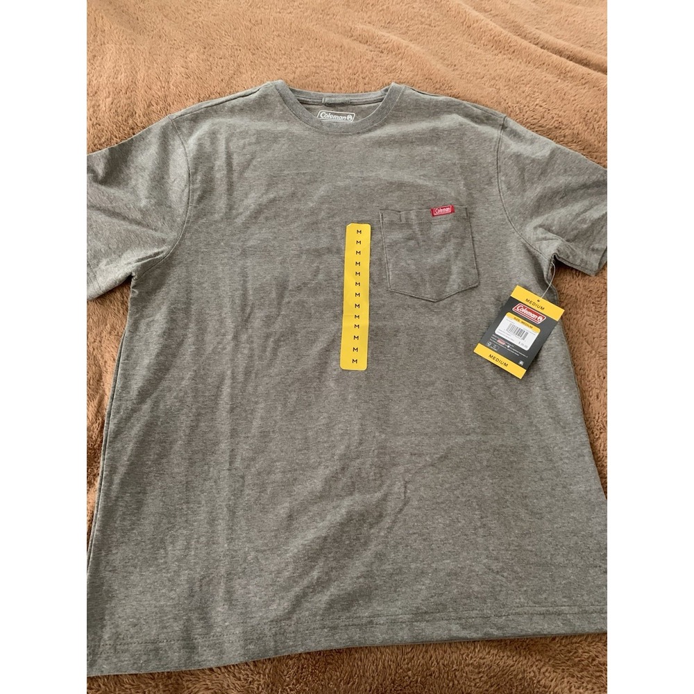 Coleman Men's Heavyweight Cotton Relaxed Fit Pocket T-Shirt Gray New NWT Medium